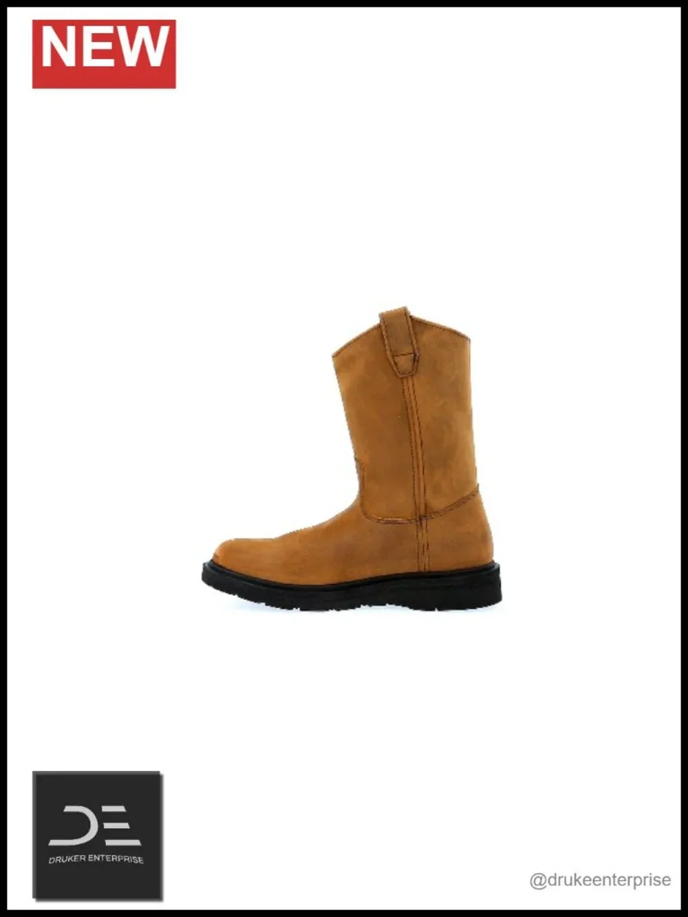 Women's Pull-On Work Boots Leather 11